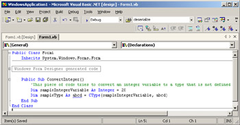 click to expand: this figure shows the code window of a vb.net application.