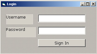 this figure shows the login window that allows an end user to specify user name and the password and log on to the ordertracking application.