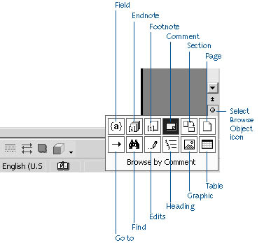 figure 1-13. the select browse object menu gives you a range of elements to select as your stopping points.