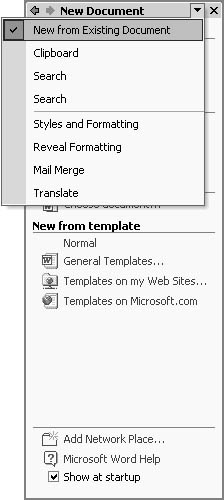figure 2-2. the task pane offers a variety of views.