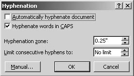 turn off automatic hyphenation in word 2010