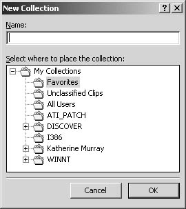 figure 14-10. you can create new collections in the clip organizer to store clips specific to your interests or industry.