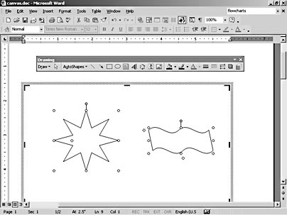 figure 16-9. you can modify how stars and banners are displayed by using the rotation, adjustment, and sizing handles. see 
