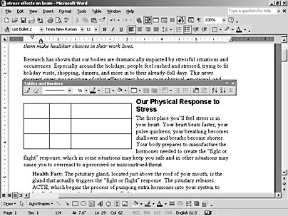 figure 18-3. you can draw a table at any point in your document using the draw table tool.