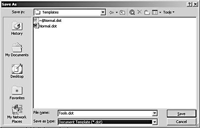 figure 22-4. when you select document template in the save as type drop-down list, word displays the templates folder by default.