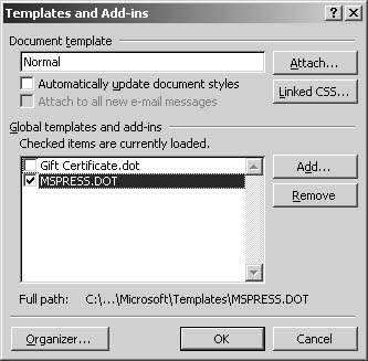 figure 22-7. you can pick and choose which templates you want to load as global templates during the current session.