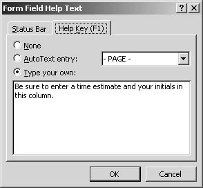 figure 36-14. you can easily add your own help information to the form to help users know how to enter information.