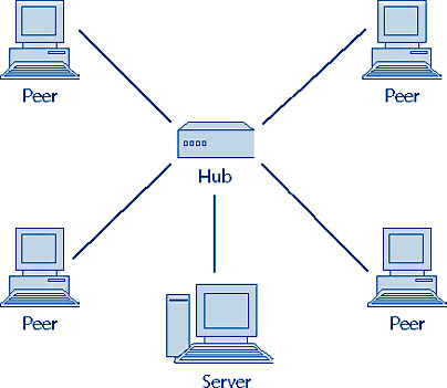 figure d-1. a small client/server network is suitable for small offices.