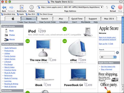 omniweb web browsers mac