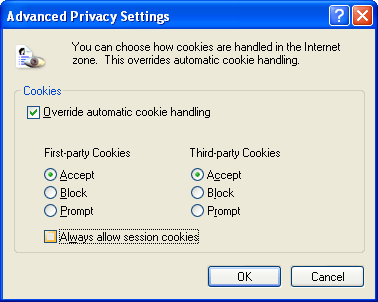 figure 10-2 advanced privacy settings user interface in internet explorer 6