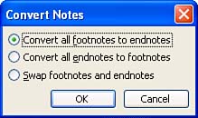 inserting footnotes in word