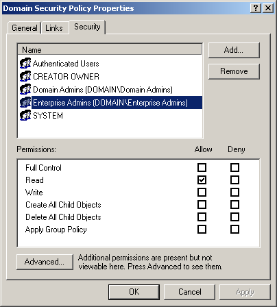 figure 1-7 you can set permissions to access every gpo uniquely