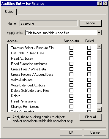 figure 4-15 auditing entry dialog box
