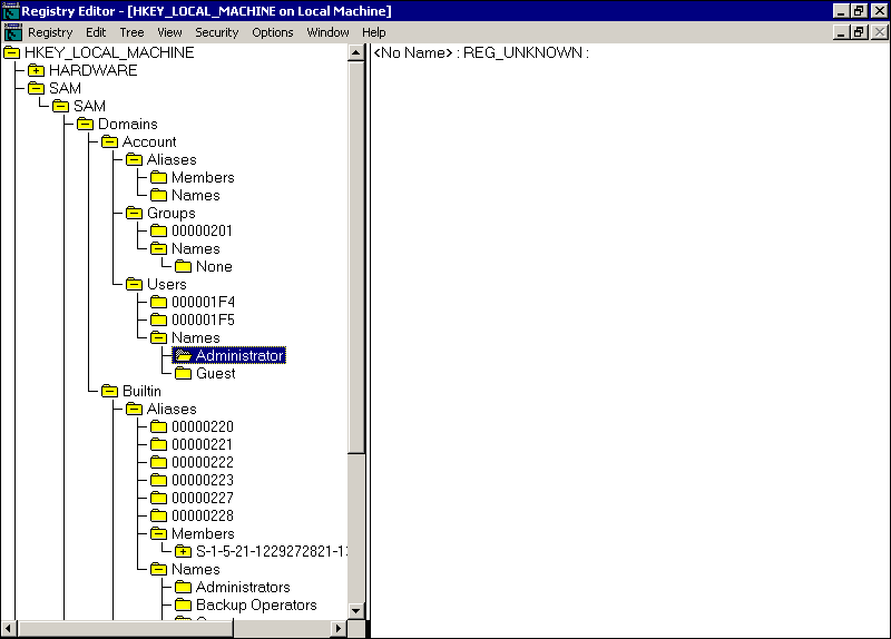 figure 4-18 viewing key details in the registry editor