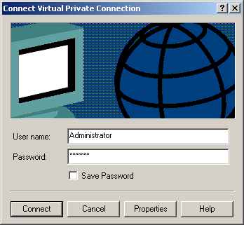figure 9-44 the connect virtual private connection dialog box