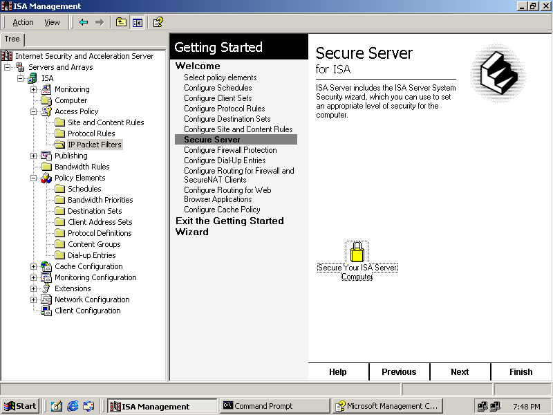 figure 11-9 the secure server page