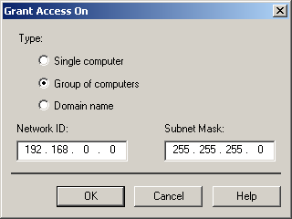 figure 12-5 granting access to an ip address range
