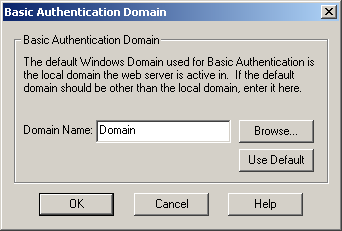 figure 12-10 selecting a basic authentication domain