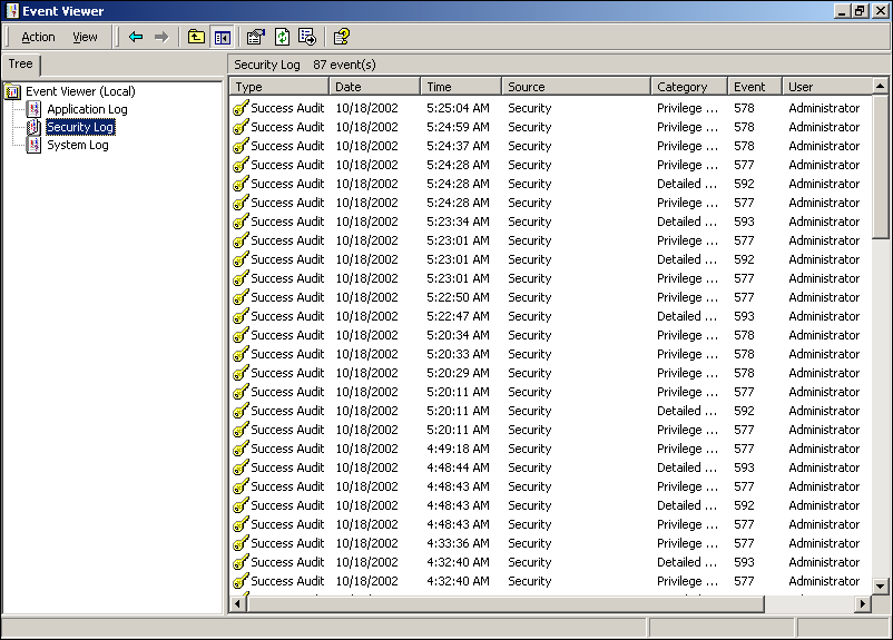 figure 13-6 the event viewer