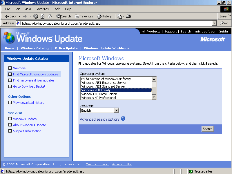 figure 14-16 windows update catalog
