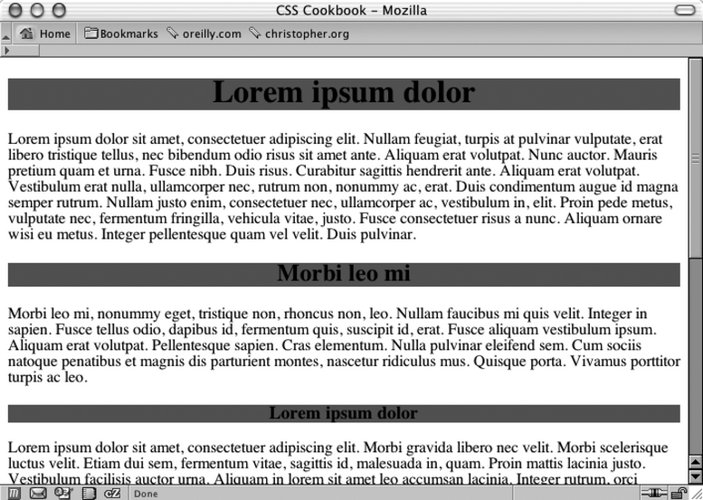 Recipe 4.3. Techniques for Centering Elements on a Web Page  CSS 