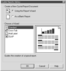 use the label wizard to create a report