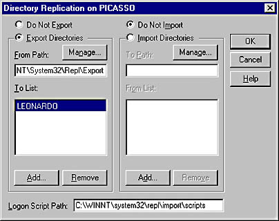 graphic d-26. directory replicator service.