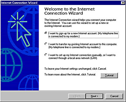 graphic i-10. internet connection wizard.