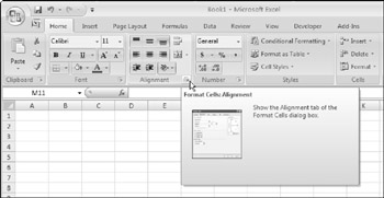 where is the number dialog box launcher in excel