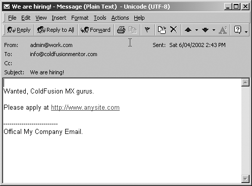 send email with coldfusion on aws