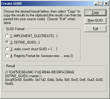 figure 2-19 using guidgen to generate a guid.