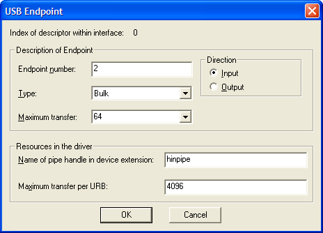 figure b-7 dialog box for adding and editing a usb endpoint.