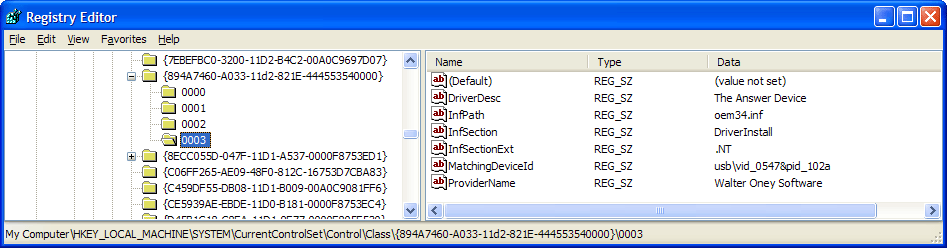 figure 15-6 a driver key in the registry.