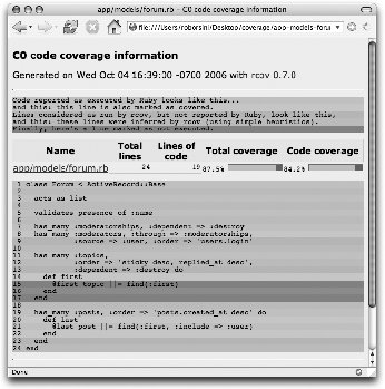 code coverage — ros-i quality assurance ... Recipe 7.24. Analyzing Code Coverage with Rcov | Rails Cookbook ...