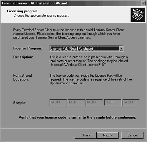 how to check terminal server license windows 2003