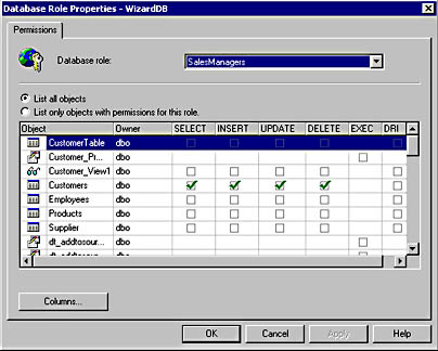  figure 11.6 - viewing object permissions from the user or role perspective. 
