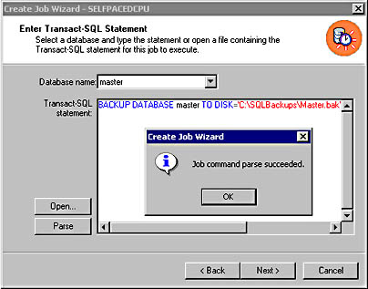  figure 13.7 - entering and then parsing a transact-sql command. 