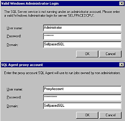  figure 13.21 - providing a valid administrator account. 