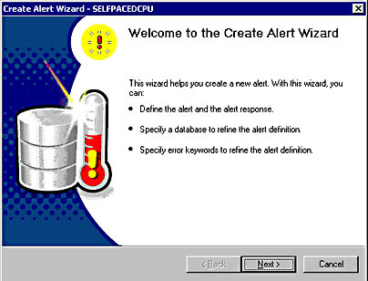  figure 13.27 - the create alert wizard welcome screen. 
