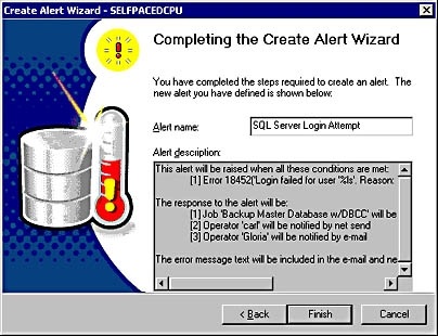  figure 13.34 - completing the alert creation process. 