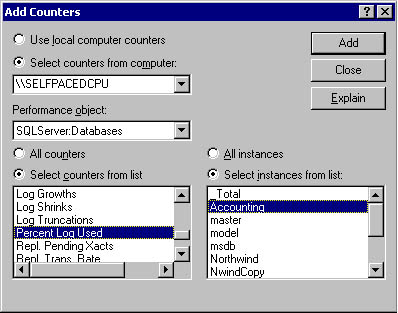  figure 14.5 - adding counters to system monitor. 