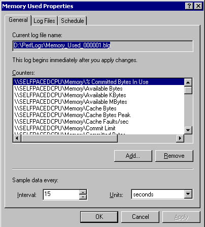  figure 14.9 - creating a memory counter log in system monitor. 