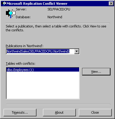 figure 15.88 - viewing replication conflicts. 