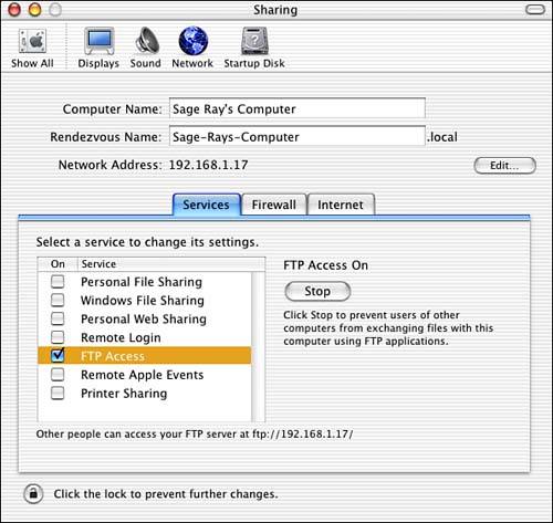 start ftp server mac os x