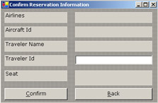 click to expand: this figure shows the confirmation window that displays the reservation information, which an end user specifies in the reservation window, and enables an end user to confirm that information.