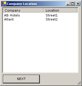 this figure shows the company location window that displays company names and addresses that provide the service for the selected service category.